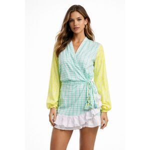 Rococo Sand Camellia Print Tassel Mini Dress NWT Size S